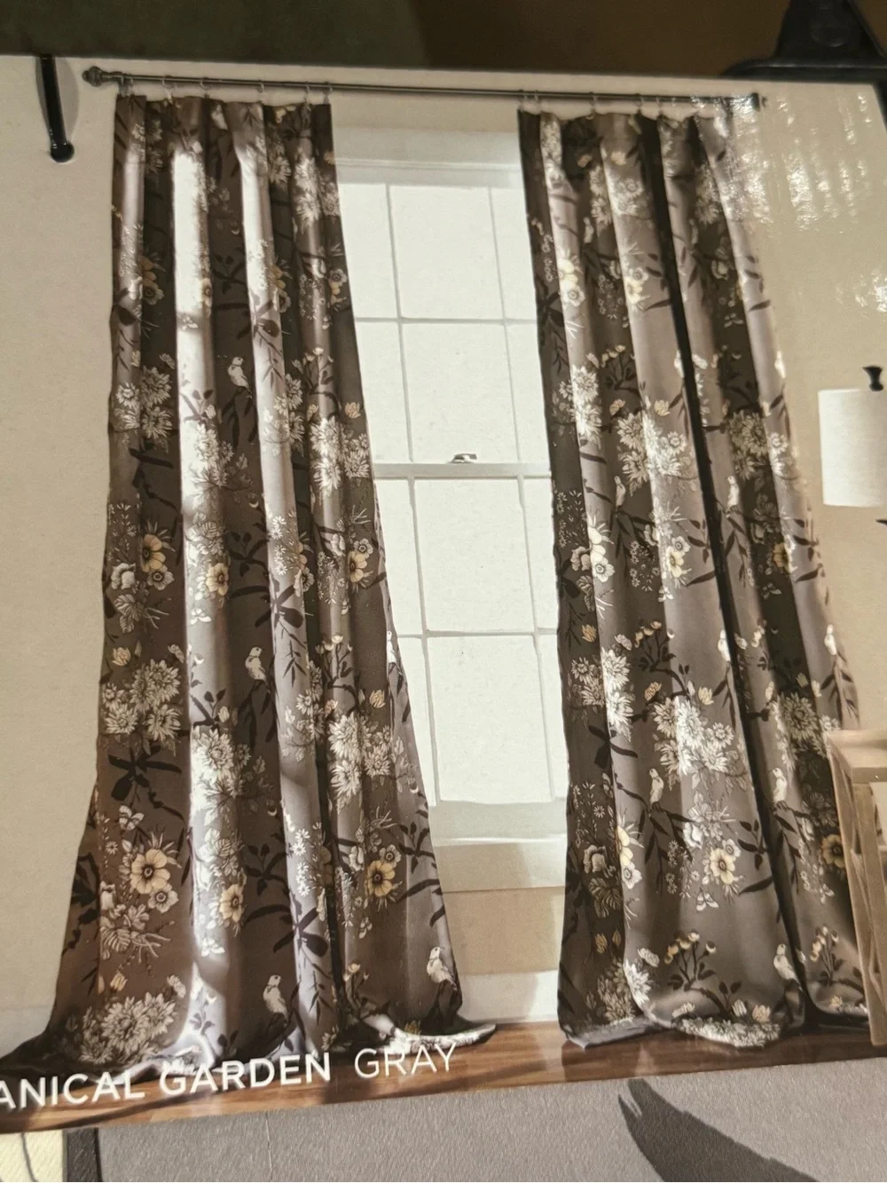 Botanical Garden Curtains Floral Bird Print Darkening Window Drapes 52